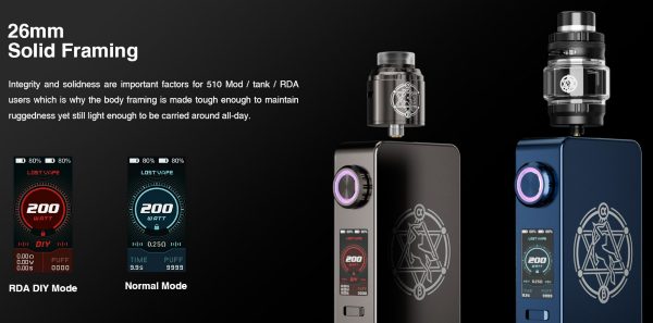 centaurus m200 kit lost vape electronic cigarette with power mode and rda diy