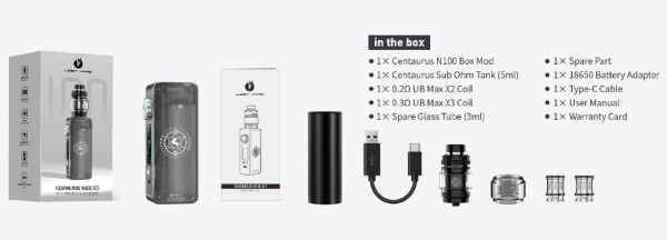 centaurus n100 kit lost vape contenuto della confezione