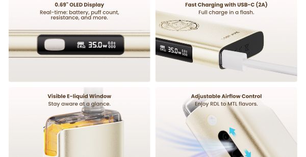 centaurus ori 35 lost vape sigaretta elettronica con aria e potenza regolabili