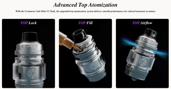 centaurus q200 pro lost vape sigaretta elettronica con atom sub ohm v2 5ml