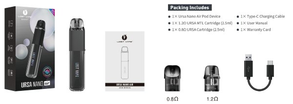 lost vape ursa nano air kit package contents