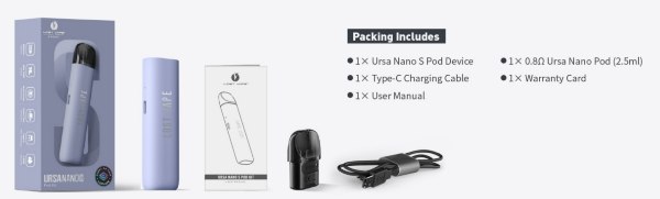 lost vape ursa nano s kit package contents