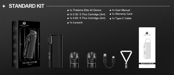 thelema elite 40 lost vape kit contenuto della confezione