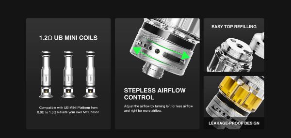 thelema go lost vape kit sigaretta elettronica con aria regolabile e coil sostituibili