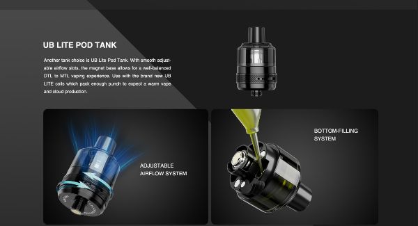 thelema mini ub lite pod tank lost vape sigaretta elettronica con serbatoio 3,5ml