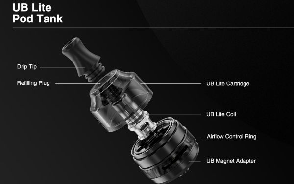 ub lite pod tank lost vape componenti atomizzatore