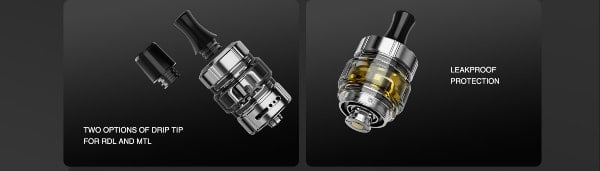 ub lite tank lost vape atomizer with dual cheek and lung drip tip