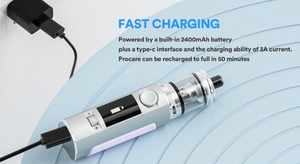 vaptio procare sigaretta elettronica 2400 mah con ricarica completa in 50 minuti