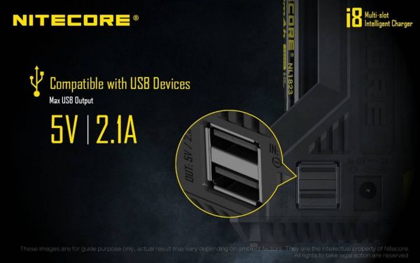 intellicarher i8 nitecore charger with dual usb port