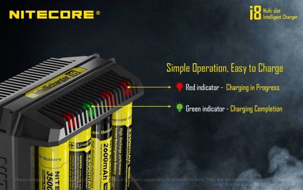 intellicarher i8 nitecore charger with colored led