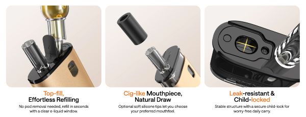 slimstick x oxva sigaretta elettronica con ricarica dall'alto e drip tip gommato