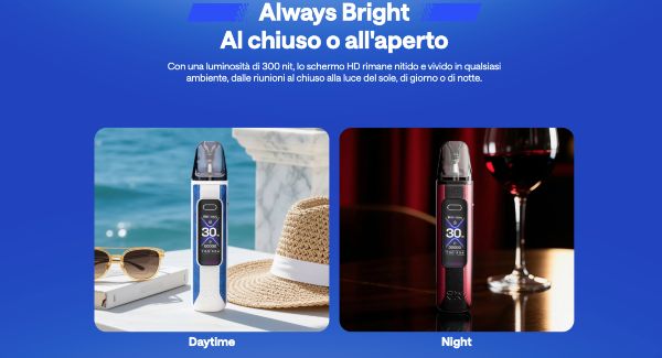 xlim 3 pro oxva sigaretta elettronica con display luminoso al sole e al buio