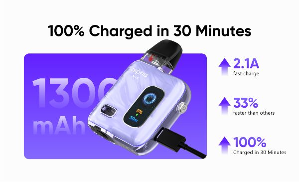 alpha mix smok sigaretta elettronica con batteria 1300 mah ricarica 30 minuti