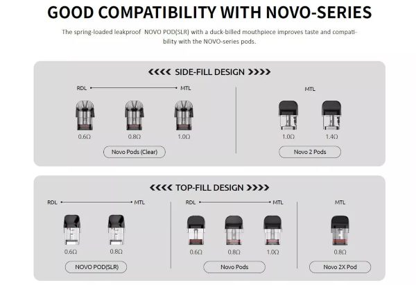 novo eco smok sigaretta elettronica compatibile cartucce novo pod