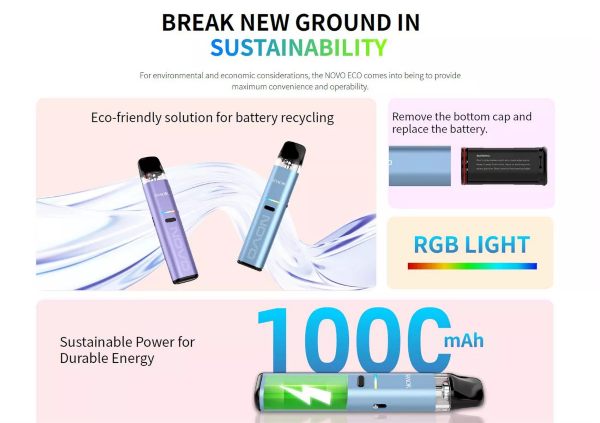 novo eco smok sigaretta elettronica con batteria 1000 mah riciclabile