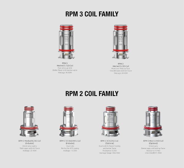 Coils compatible with RPM 85 RPM 100 pod cartridge