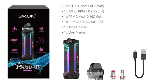 smok ipx 80 kit package contents