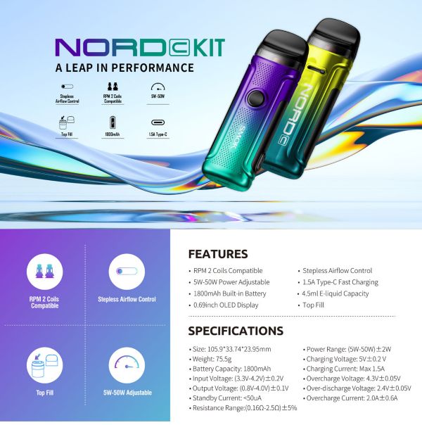 smok nord c kit technical features