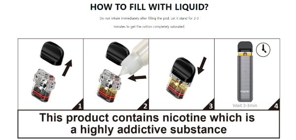 smok novo 2c pod mod con riempimento serbatoio superiore