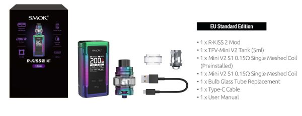 smok r-kiss 2 kit contenuto della confezione