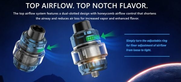 t-air subtank smok atomizer with top adjustable airflow