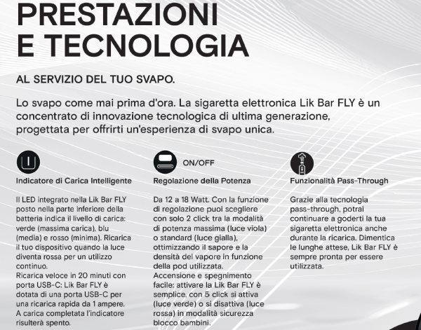 lik bar fly suprem-e sigaretta elettronica regolabile 18w