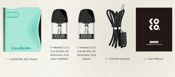 Caliburn AK3 Uwell Pod Mod Kit Content of the Package