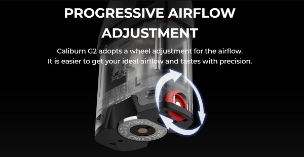 Caliburn G2 Uwell Replacement Pod Cartridge airflow adjustment