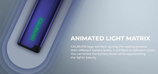 caliburn a2s uwell pod mod with colored LED light