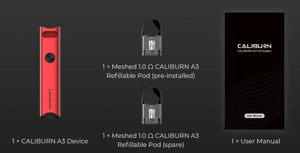 caliburn a3 kit uwell contenuto della confezione