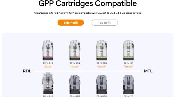 caliburn g5 lite uwell sigaretta elettronica compatibile con cartucce caliburn g pod gpp