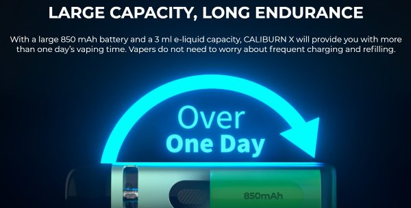 caliburn x uwell pod mod with integrated 850mah battery