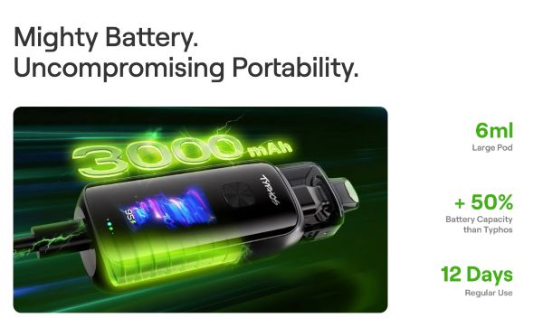 typhos pro uwell sigaretta elettronica batteria integrata 3000 mah