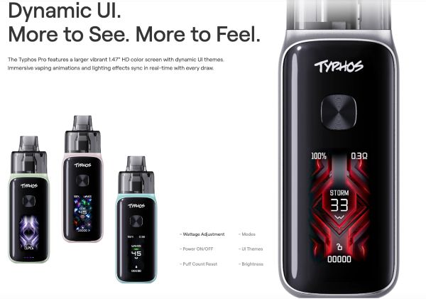 typhos pro uwell sigaretta elettronica con display HD a colori