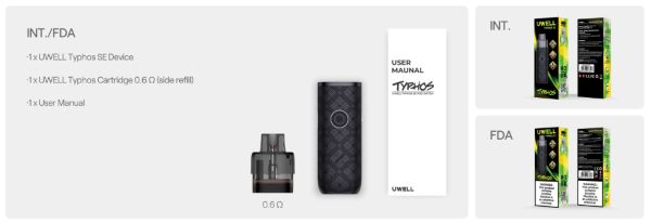 typhos se uwell kit contenuto della confezione