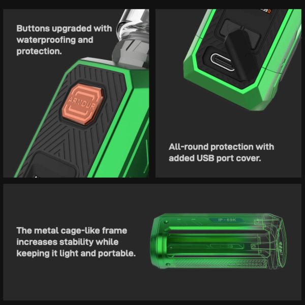 armour ultra vaporesso box mod impermeabile e resistente agli urti