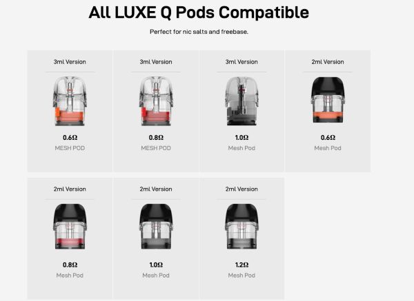 luxe q3 vaporesso sigaretta elettronica compatibile con cartucce pod Luxe Q