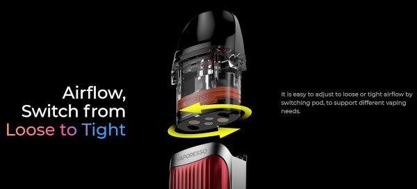 luxe qs vaporesso pod mod with adjustable draw