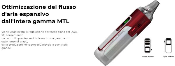 luxe x2 vaporesso sigaretta elettronica con tiro regolabile