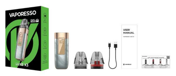 luxe x3 vaporesso kit contenuto della confezione