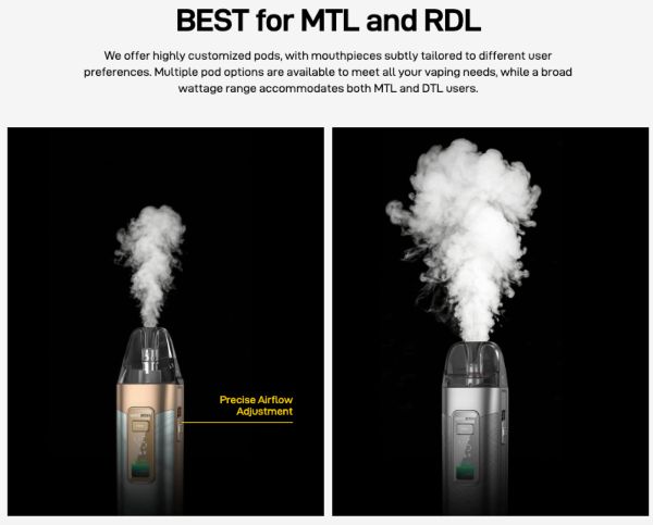 luxe x3 vaporesso sigaretta elettronica da guancia e polmone RDL