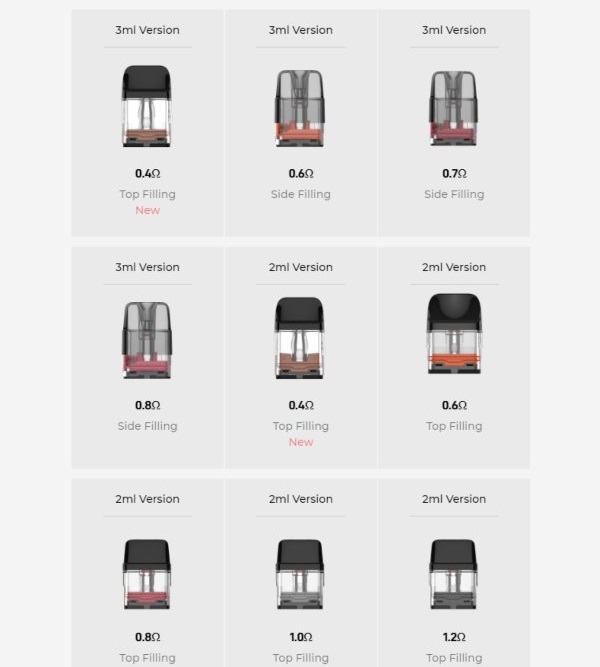 vaporesso xros pod tutte le varianti