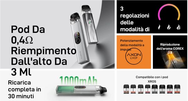 xros 4 vaporesso caratteristiche tecniche