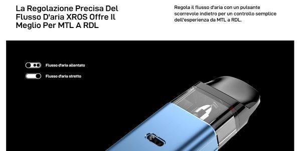 xros 4 vaporesso sigaretta elettronica con aria regolabile