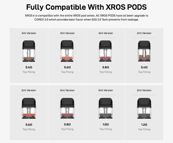 xros 6 mini vaporesso sigaretta elettronica compatibile con tutte le cartucce xros pod