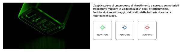 xros cube vaporesso sigaretta elettronica con led luminoso colorato