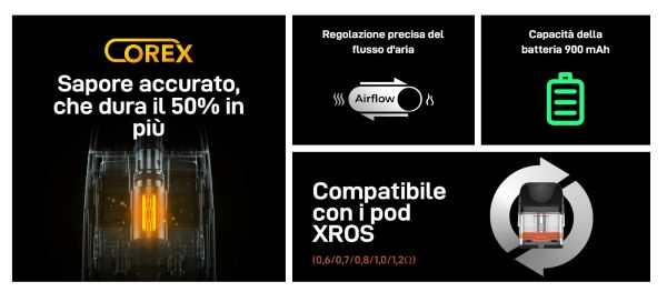 xros cube vaporesso sigaretta elettronica da guancia e polmone