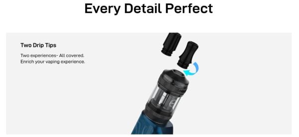 xtank t vaporesso atomizzatore con doppio drip tip 510 per mtl e rdl