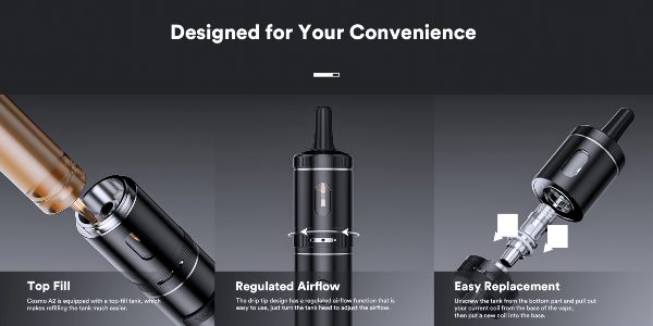 Cosmo A2 Vaptio Complete Kit 25W easy to use