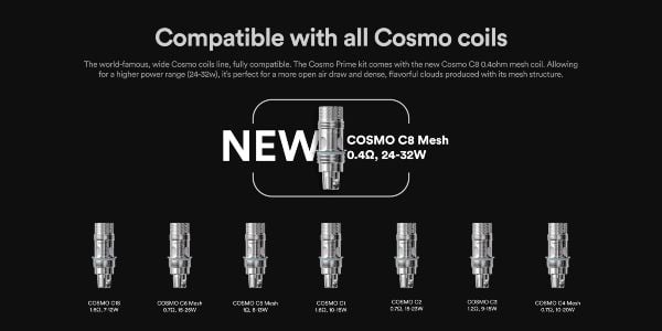cosmo prime vaptio sigaretta elettronica compatibile con cosmo coil